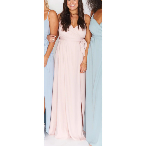 Show Me Your Mumu Liz Maxi Dress Dusty Blush Crisp size Medium - Picture 5 of 7